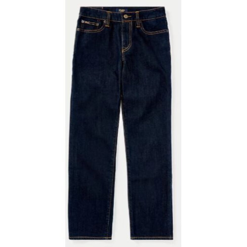 NEW Polo Ralph Lauren Boy Sz 20 Hampton Straight Stretch Jeans Dark Wash Classic